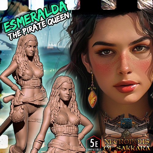 Esmeralda the Pirate Queen - Fantasy Collectors Miniature SFW & NSFW